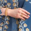 طقم بنجري مع خاتم مزين باللؤلؤ البحريني 